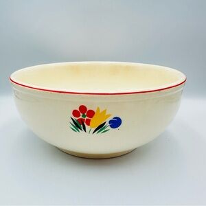 Vintage Universal Camwood Ivory Circus 8.75" Serving Bowl Art Deco Tulip